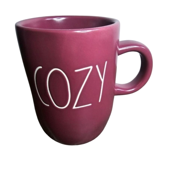 Rae Dunn Artisan Maroon Cozy Fall Coffee Mug Farmhouse Magenta - Picture 1 of 11